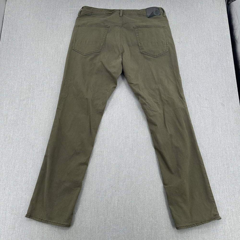Buffalo David Bitton Archer Slim Pants Mens 38x34 Green Stretch Chino Casual - Picture 5 of 8